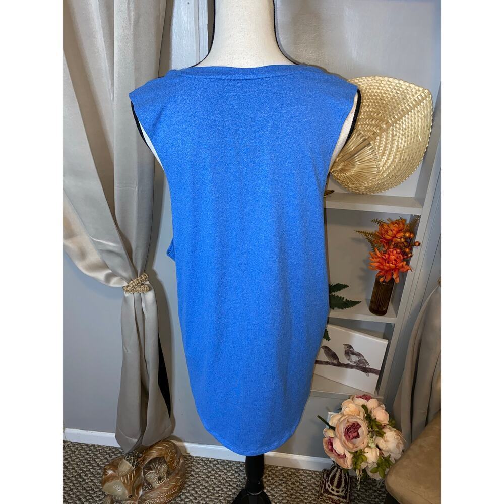 BCG Blue size XL Longer Length Cutout Front Gym Workout Top GUC - Picture 6 of 11